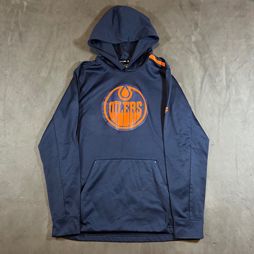 Fanatics Edmonton Oilers Alternate Hoodie Men Size M Navy Blue NHL Authentic Pro